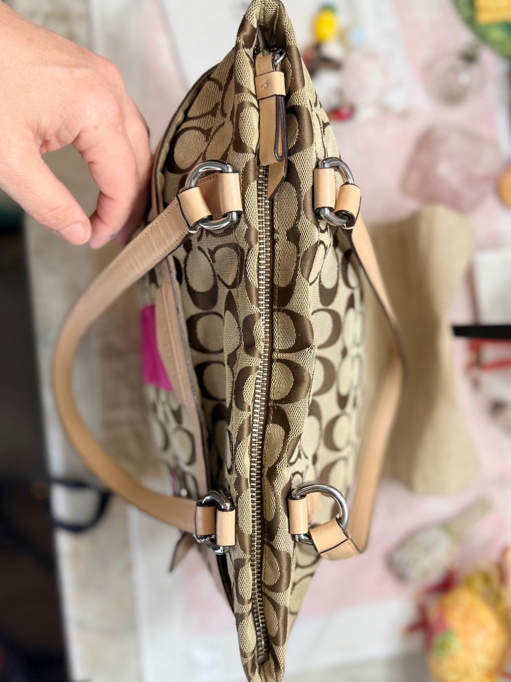 Coach Signature Stripe 12CM Tote Bag - Picture 5 of 11